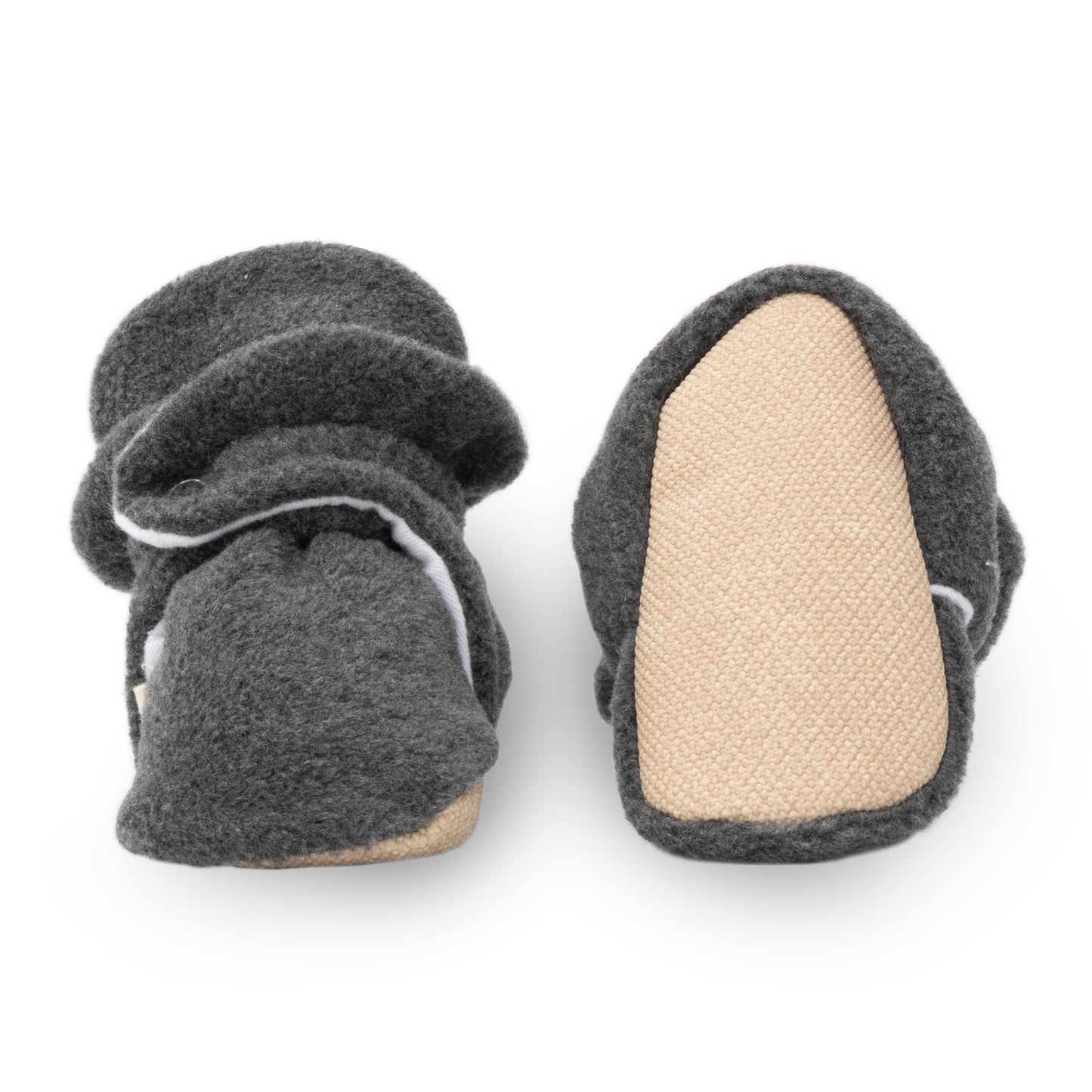 ZUSSEN Antislip Sloffen | Baby Drukknoopjes | Fleece Grey