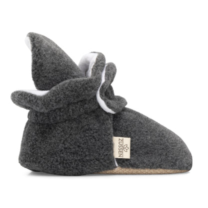 ZUSSEN Antislip Sloffen | Baby Drukknoopjes | Fleece Grey