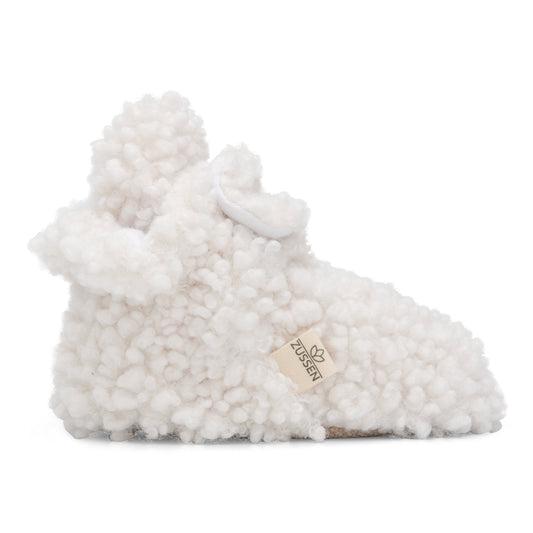 ZUSSEN Antislip Sloffen | Baby Drukknoopjes | Teddy White